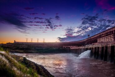 The Itaipu Dam at dusk