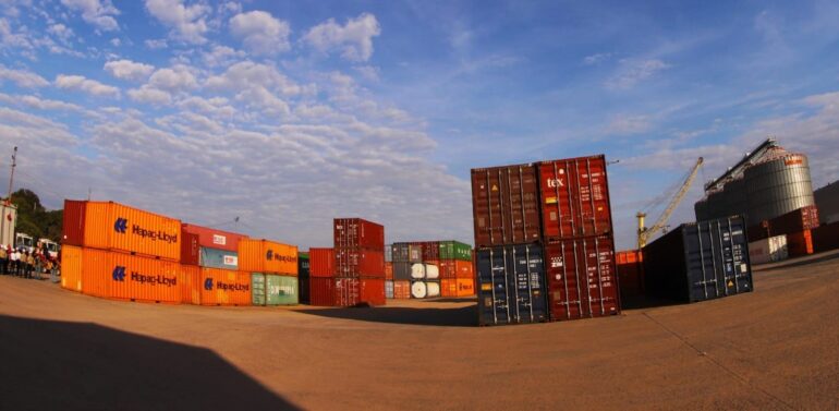 Shipping containers full of Paraguay exports