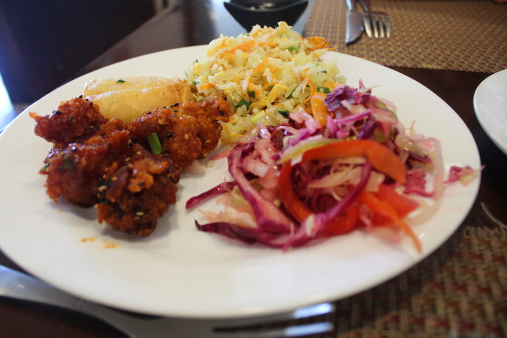 Food at Sakura, a restaurant in Ciudad del Este.