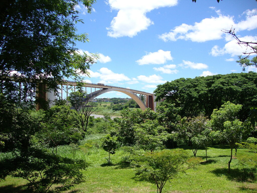 The main bridge, part of the history of Ciuadad del Este, linking Paraguay and Brazil.