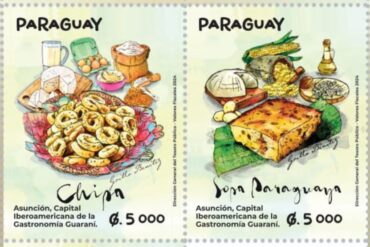 The new postage stamps issued by the Paraguayan Post Office