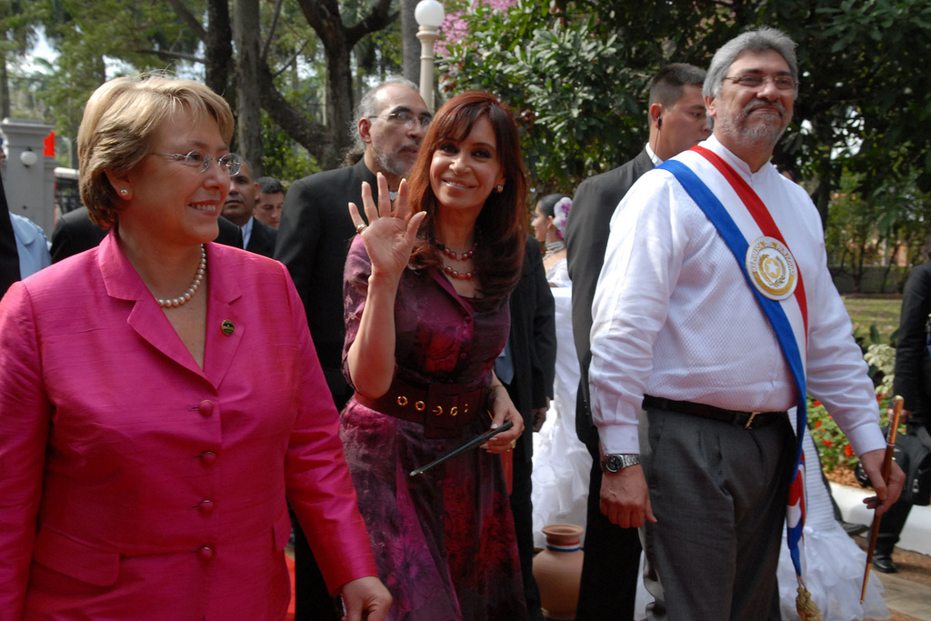 Bachelet, and Lugo, Presidents of Chile and Paraguay when the earthquake occured.