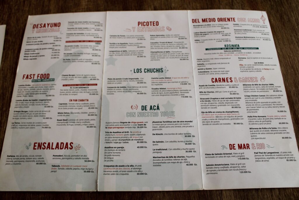 D'Alepo Cocina Menu