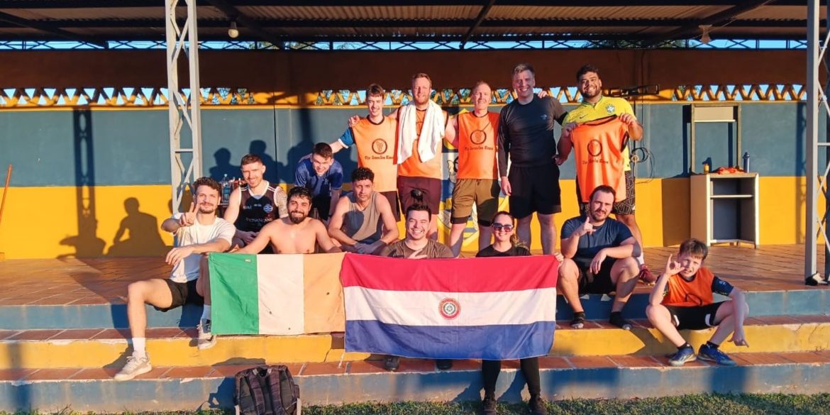 The Paraguay Gaelic football mens team at a recent practise session