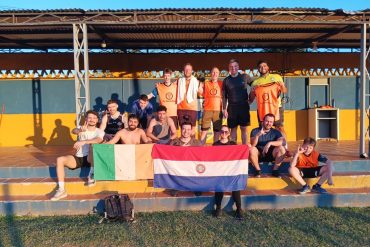 The Paraguay Gaelic football mens team at a recent practise session