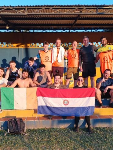 The Paraguay Gaelic football mens team at a recent practise session