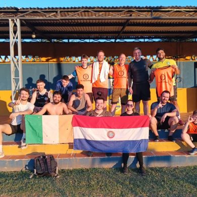 The Paraguay Gaelic football mens team at a recent practise session