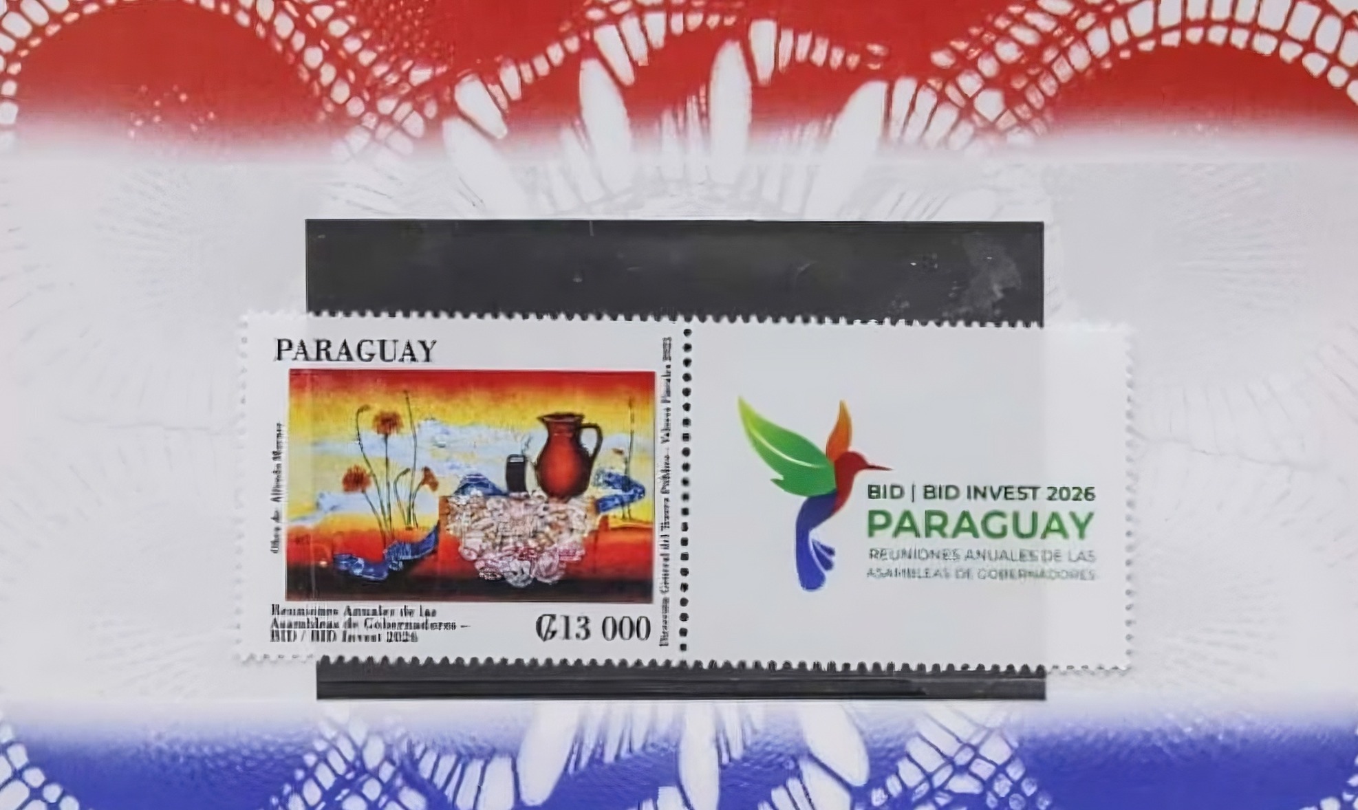 ‘Paraguayan Tradition’ Stamp Featuring Guampa and Ñandutí Icons Unveiled