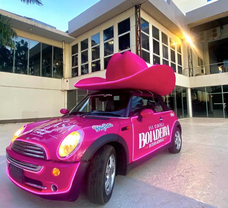 Ana Castela marketing & publicity pink car.