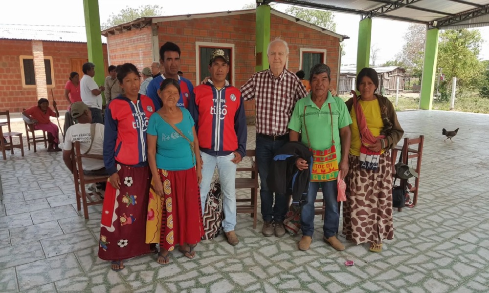 Father Zanardini with members of the community.