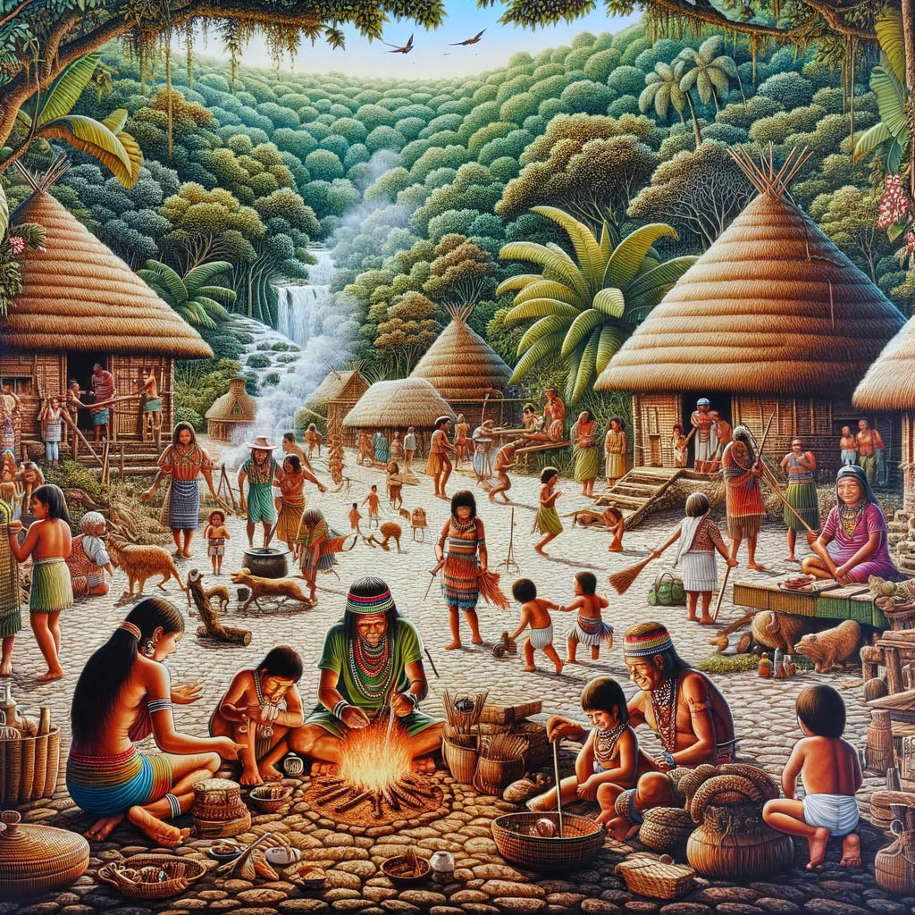 The first stage of the historical timeline: Guaraní societies