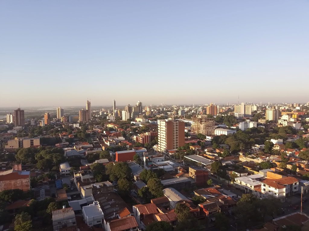 Aerial view of some of the neighbourhoods of the capital.